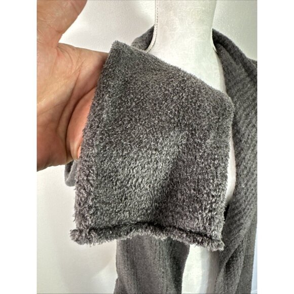 Barefoot Dreams Women's M CozyChic Lite Open Chenille Cardigan Sweater Gray EUC - Picture 6 of 12